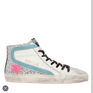 Golden Goose Slide Glitter High-Top Sneakers